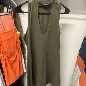 Olive Green Sleeveless Dress